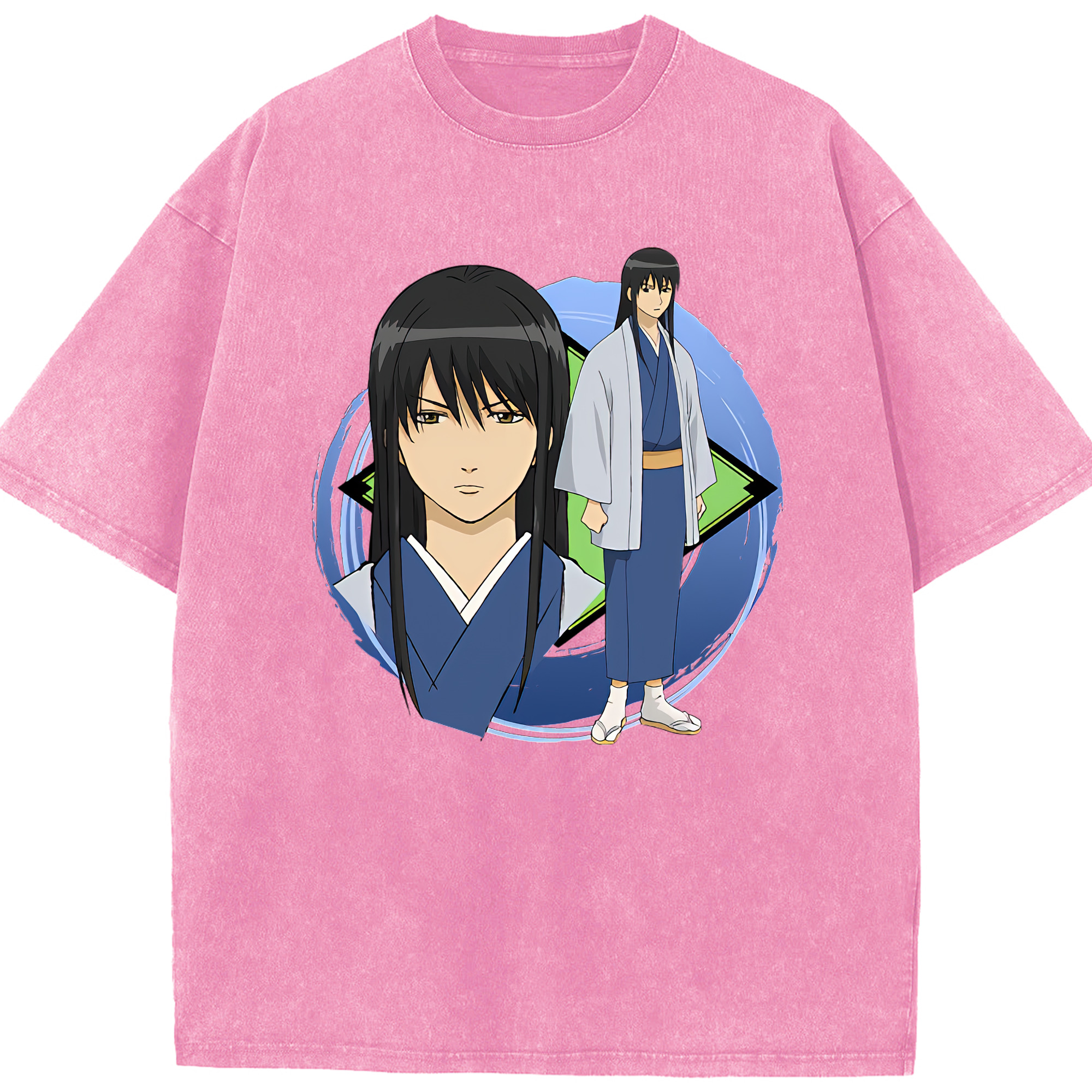 （画像用） ぎんたま 坂田銀時（さかたぎんとき） 神楽 志村新八（しむら しんぱち） GINTAMA Sakata Gintoki Kagura Shimura Shinpachi 綿100% ヴィンテージ風 半袖Tシャツ（フロントプリント）